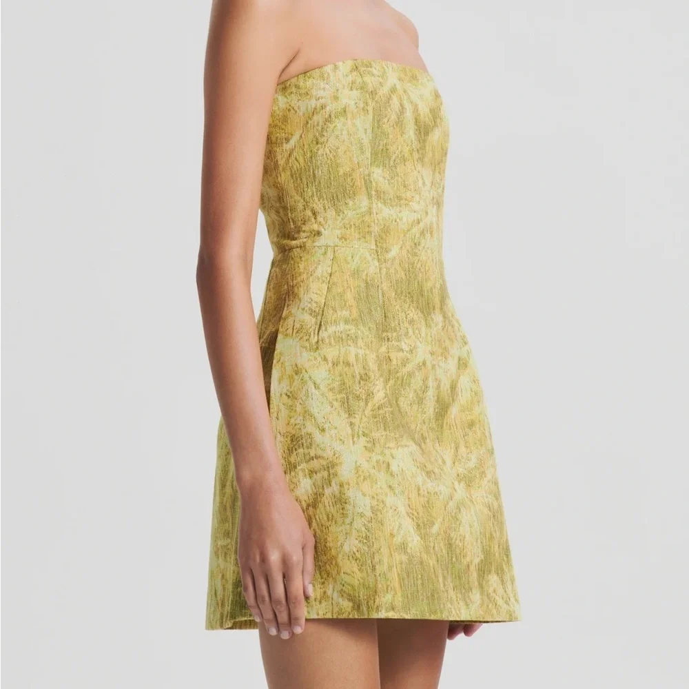 Scanlan Theodore Tinsel Linen Strapless Dress - Picture 3 of 8